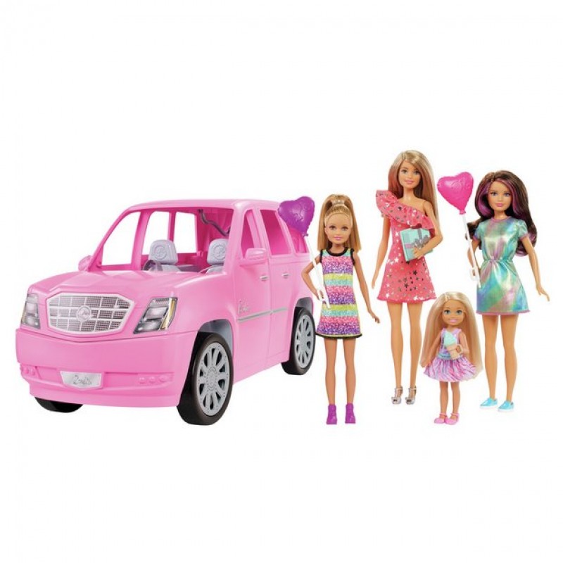 Barbie Limo and 4 Dolls