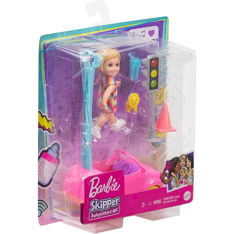 Barbie Skipper Babysitter Inc Toddler Girl and Car with Traffic Light