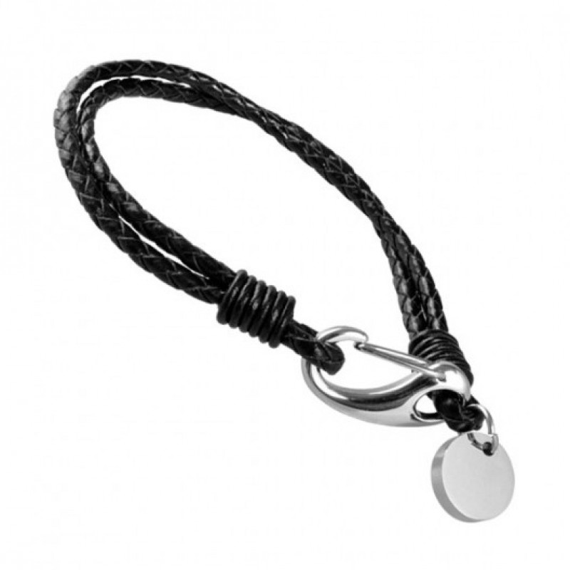 INSPIRIT Men's Two Strand Leather and Stainless St...