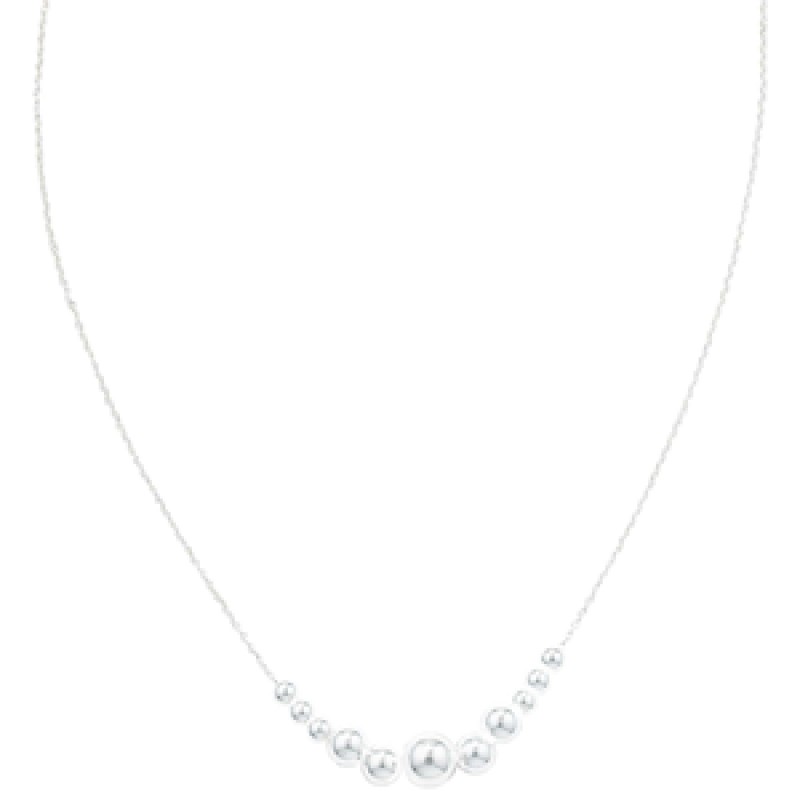 Sterling Silver Graduated Bead Necklace 