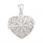 Sterling Silver Cubic Zirconia  Heart Locket with ...