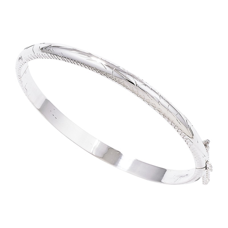 Sterling Silver 5mm Engraved Bangle