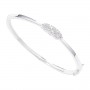 Sterling Silver Bangle with 3 Cubic Zirconia Stone...
