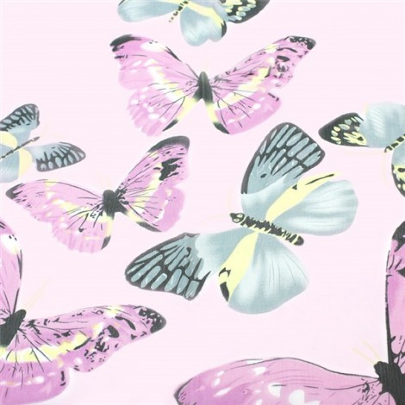 Fairytale Pink Butterfly Print Scarf